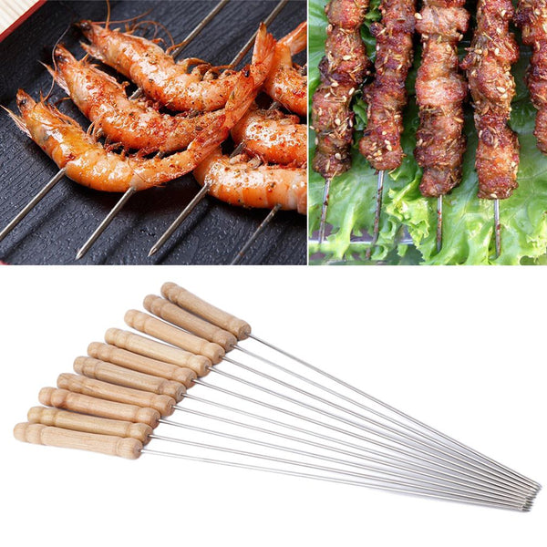 10/12Pcs Stainless steel barbecue stick