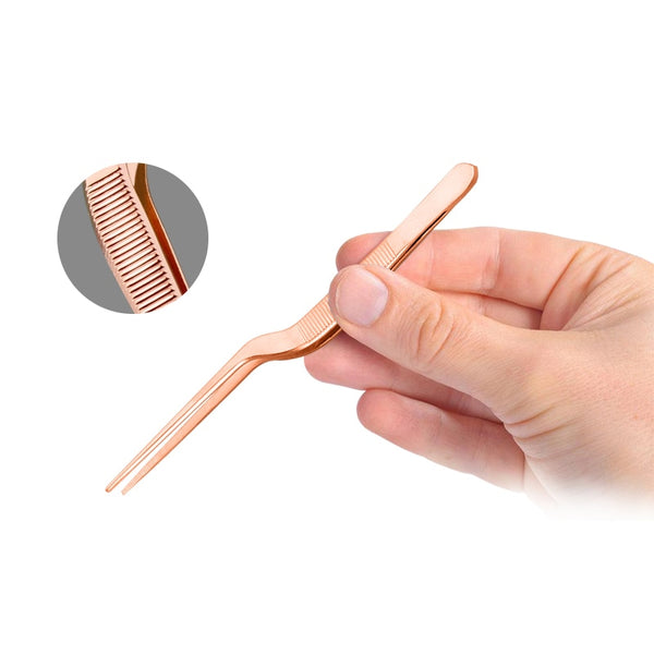 13.9cm/5.47 inch Stainless Steel Rose Gold Professional Chef Plating Tweezer