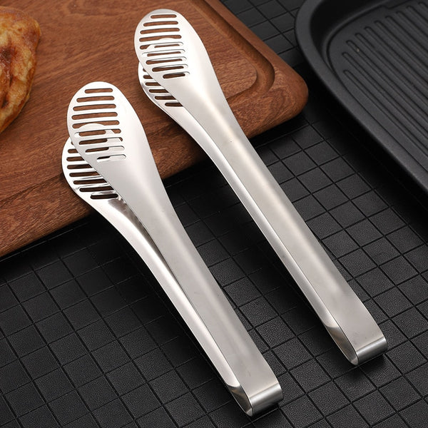 3-Size Hollow Kitchen Barbecue Food Tongs