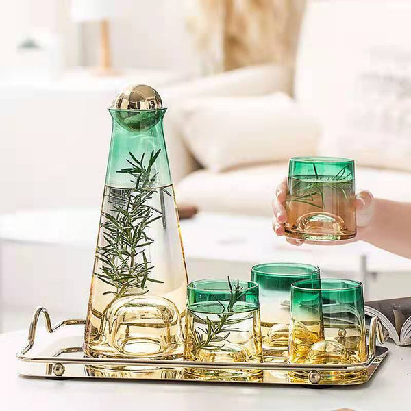 5Pcs European Glass Water Jug