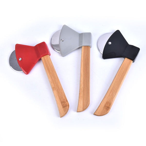 Axe Bamboo Handle Pizza Cutter