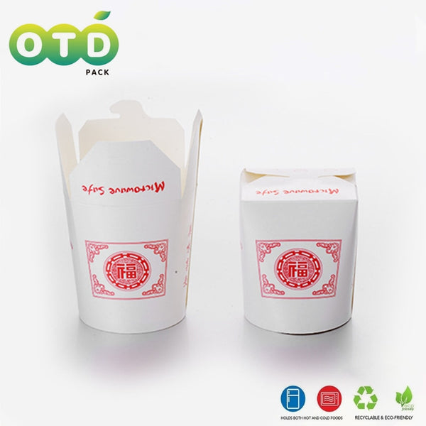 20/40 Pcs Pack Chinese Fortune Logo Disposable Noodle Box Take Out Food Containers PartyFavor Box Meal Prep