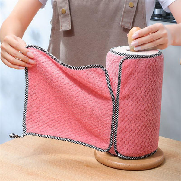 1/4Pcs Kitchen Towels Dishcloths Non-stick Oil Thickened Table Cleaning Cloth Absorbent Scouring Pad Kitchen Rags Gadgets