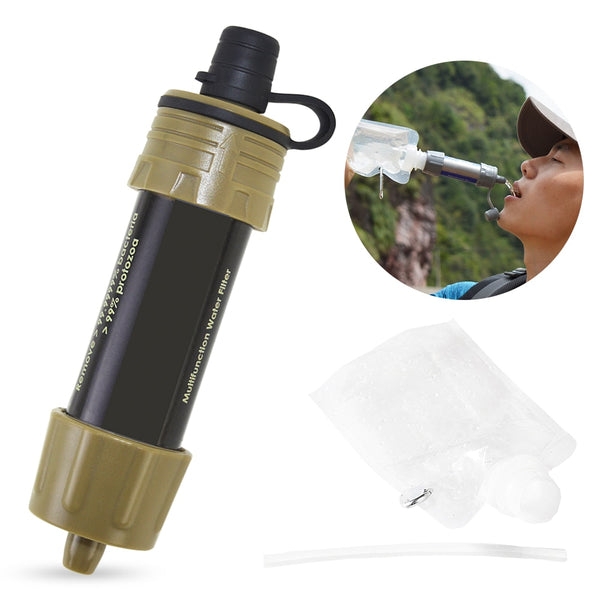 Outdoor Camping Equipment 캠핑 Survival Water Filter Straws Hiking Accessories Water Purifier Water Filtration System Emergency