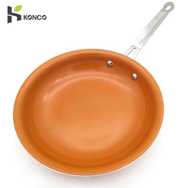 Konco Copper Frying Pans & Skillets with Ceramic Coating Induction Cooking Oven Cooking Pot Nonstick Pan Cookware