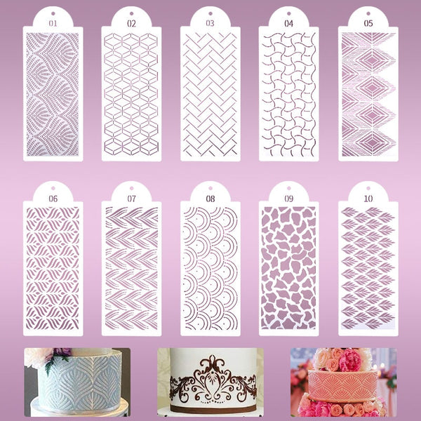 Fondant Cake Mesh Stencil Stamps Stencils Embossing For Decorating Tool Plastic Spray Mold Cookies Chocolate Drawing Painting