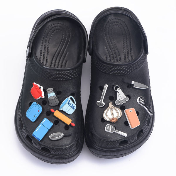 Hot Sale Kids Croc Shoes Charms Kitchen Tools Shoe Decoration Girl Cooking Bracelets Accessories Boy Birthday Gift