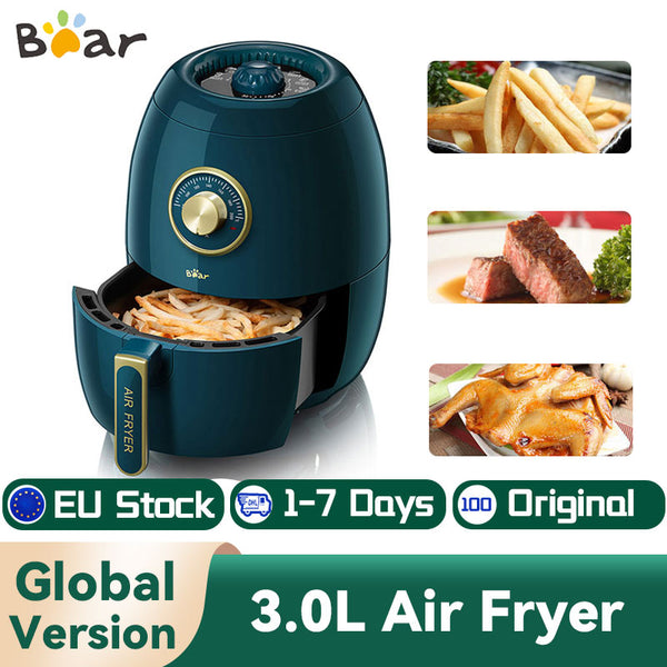 Bear 3L Air Fryer 1350W Electric Deep Fryers Oil Free Health Fryer Adjustable Timing Cake French Fries Cooker A19A