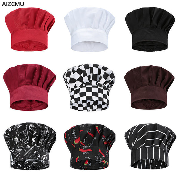 Men Master Cook Caps White Chef Hat Waiter Waitress Kitchen Work Hat Hotel Restaurant Canteen Bakery Kitchen Cap Barber Homework