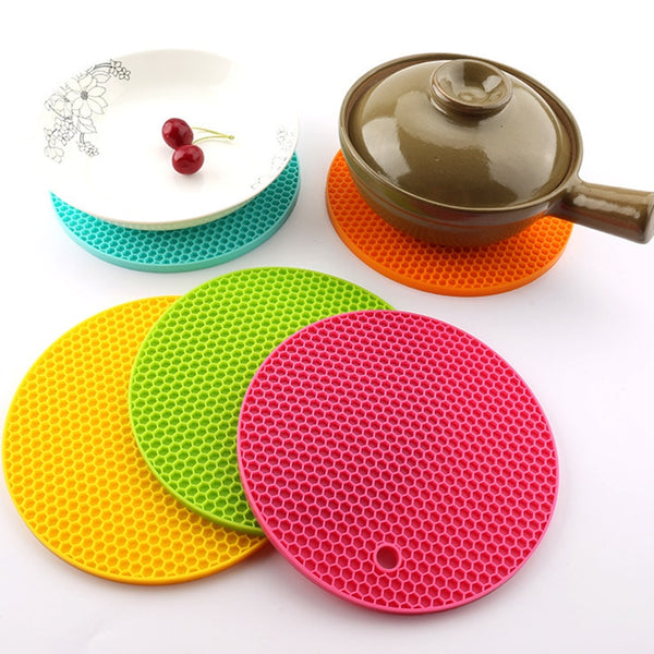 18/14cm Round Heat Resistant Silicone Mat Drink Cup Coasters Non-slip Pot Holder Table Placemat Kitchen Accessories Onderzetters