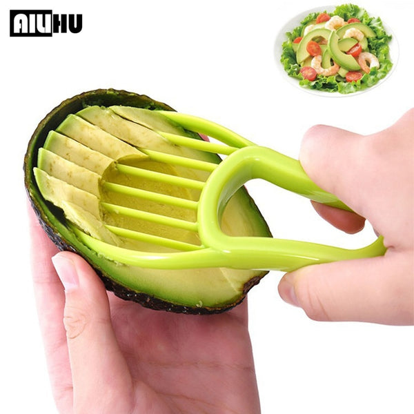 3 In 1 Avocado Slicer Shea Corer Butter Fruit Peeler Cutter Pulp Separator Plastic Knife Kitchen Vegetable Tools Kitchen Gadgets