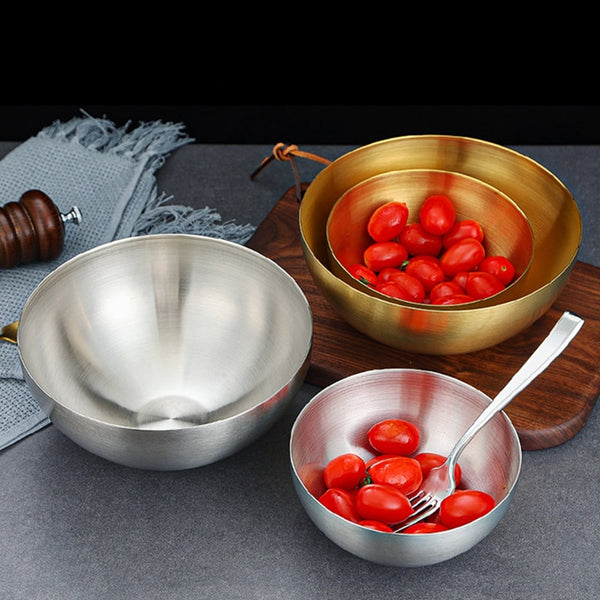 Large Capacity Stainless Steel Metal Fruit Salad Bowls Soup Rice Ramen Noodles Bowl Kitchen Tableware Utensils Food Container