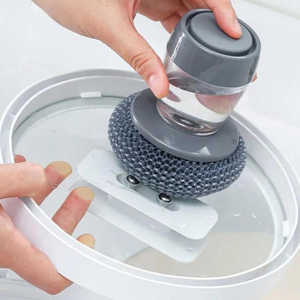 Kitchen Soap Dispensing Dishwashing tool Brush Easy Use Scrubber Wash Clean Tool Soap Dispenser Brush Kitchen Cleaning Tool