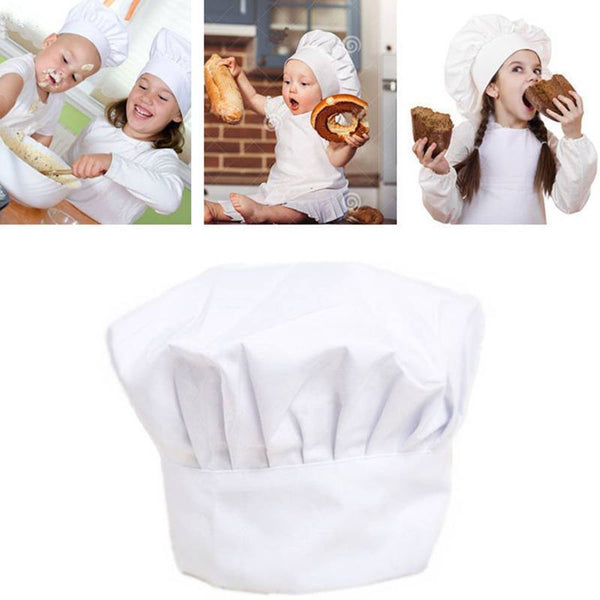 Hot Sale 1Pcs Cute Mushroom Design Kid Chef Hat White Cotton Polyester Hats For Baby Chefs Bakers Apparel Accessories New