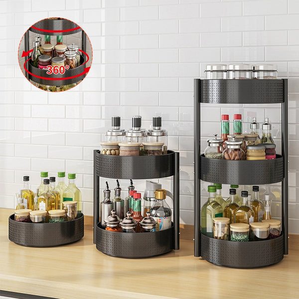 Lazy Susan Cabinet Organizer,  Lazy Susan Kitchen Turntable Spice Rack Organizer, 360 Degree Spinning Storage Container Tray