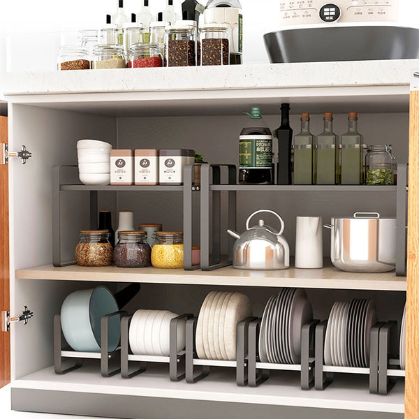 Kitchen Cabinet Storage Shelves Plates Dishes Chopping Board Storage Rack Bowl Cup Holder Multifunction Kitchen Closet Organizer