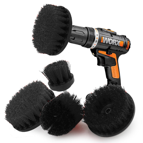 2/3.5/4/5&#39;&#39; Brush Attachment Set Power Scrubber Brush Car Polisher Bathroom Cleaning Kit with Extender Kitchen Cleaning Tools