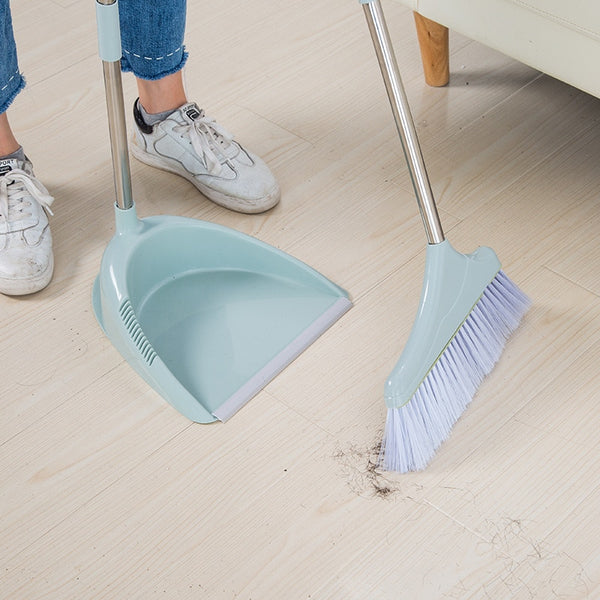 Broom and Dustpan Set Rubber Sweeping Dust Clean Folding for Floor Home Brush Products Household Kitchen Rubber Sweeper Plastic