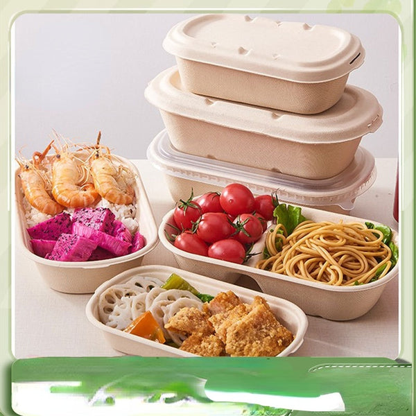 Disposable Paper Meal Box Salad Box Degradable Lunch Box  Environmental  Food Takeout Packaging Box