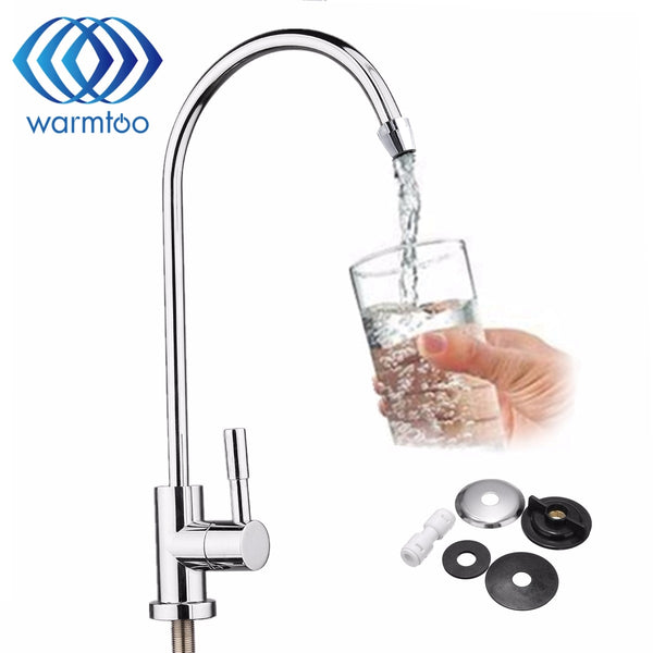 Kitchen Water Filter Faucet Chrome Plated 1/4 Inch Connect Hose Reverse Osmosis Filters Parts Purifier Direct Drinking Tap