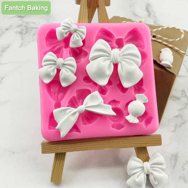 2022new MNYB 1pcs Bow Knot Resin Art Molds Silicone Fondant Mould Cake Decoration Tools Pastry Kitchen Baking Accessories Set