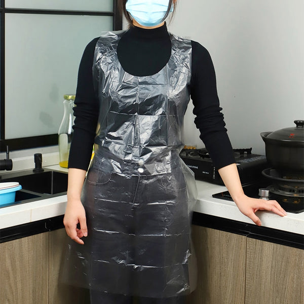 100pcs Disposable Kitchen Aprons Waterproof Oil Proof Antifouling Plastic Aprons Anti-splash Kitchen Supplies Dropshipping