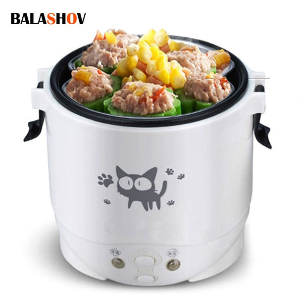 Electric Mini Rice Cooker MultiCooker Portable Rice Cooker Household 220V for Car 12V Truck 24V Cooking Machine Lunch Box Warmer