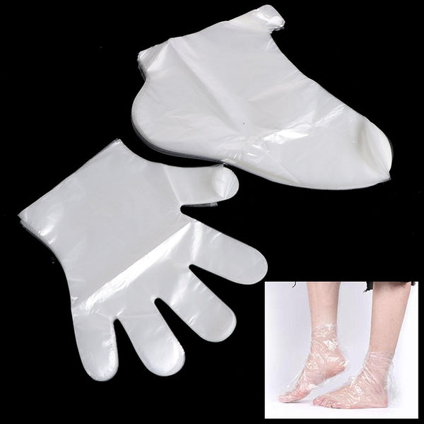 200PCS Paraffin Wax Bath Liners Plastic Hand And Foot Bags Spa Foot Hands Care Bags Plastic Socks Gloves Paraffin Socks Tool