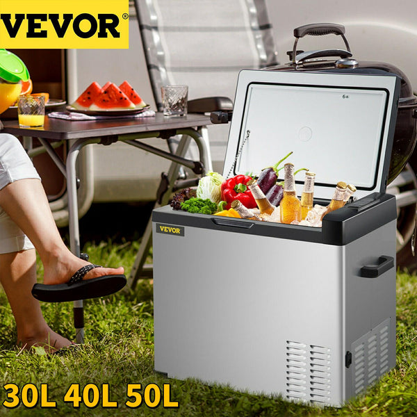 VEVOR 30L 40L 50L Mini Car Refrigerator Portable Fridge Freezer 12/24V DC 110-240 AC for Outdoors RV Boat Camping Traveling