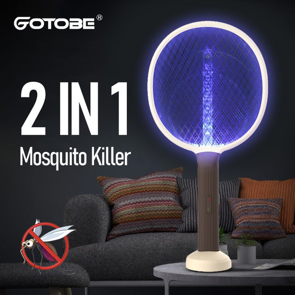 Two-in-One Mosquito Killer Lamp Electric shocker 365nm UV Light Bug Zapper Trap Flies Insect USB Rechargeable Summer Fly Swatter