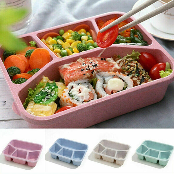 Portable Lunch Box School Lunch Box for Kids Packed Lunch 4 Compartment Bento Lunchbox Microwave Food Storage Container lonchera