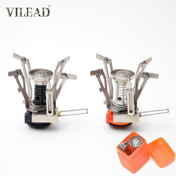 Mini Small Portable Windproof Gas Stove Burner Folding Ultralight Split Lighter Tourist Outdoor Hiking Camping Equipment