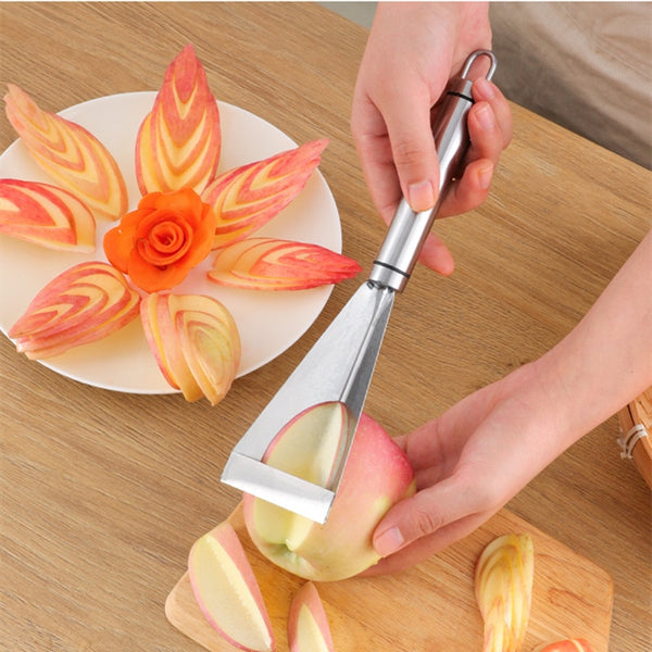 Stainless Steel Triangle Fruit Carving Knife Fruit Platter Artifact Triangle Vegetable Knife Non-slip Carving Blade Kitchen Tool