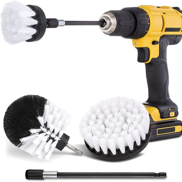 Car 2/3.5/4/5&#39;&#39; Brush Attachment Set Power Scrubber Brush Polisher Bathroom Cleaning Kit with Extender Kitchen Cleaning Tools