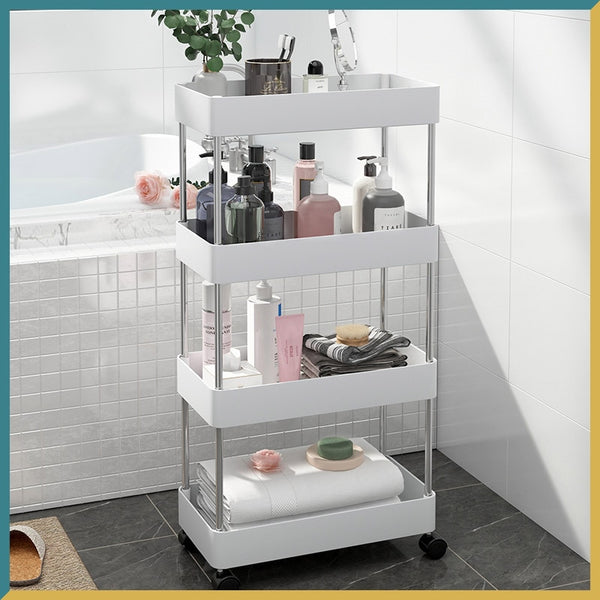 2/3/4 Layers Storage Rack Kitchen Trolley Movable Shelf Home Furniture STORAG BOX Bathroom Organizer with Wheels Narrow Cabinet