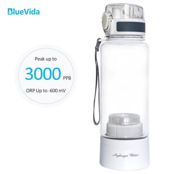 Bluevida new sports style SPE &amp; PEM hydrogen water generator, H2 up to 3000ppb and large battery capacity hydrogen water bottle