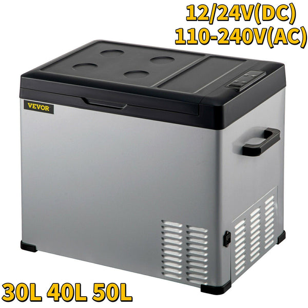 VEVOR 30L 40L  50L Mini Car Refrigerator Portable Fridge Freezer 12V/24V DC 110-240 AC Cooler for Outdoors Caravan Camping