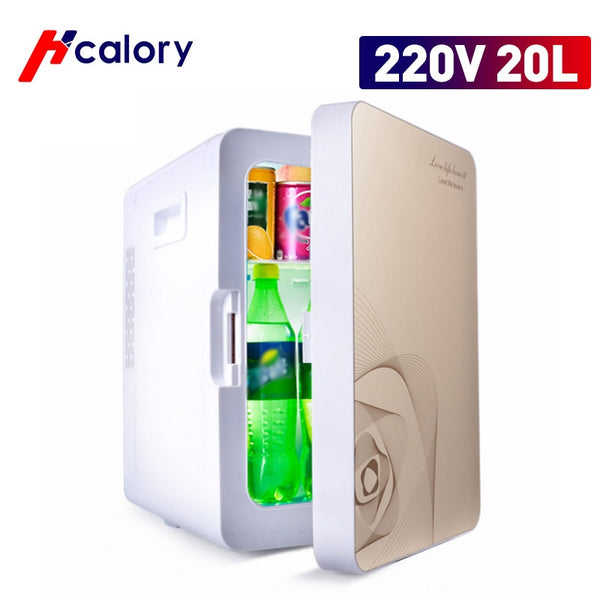 Hcalory 20L Portable Car Home Use Mini Refrigerator Cooler Warmer Dual-use Fridge Box Temperature Control 12V/220V