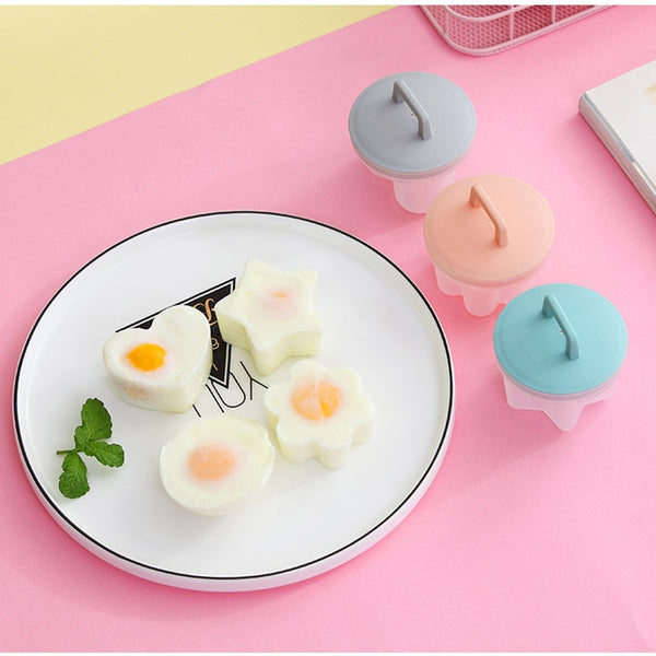 Cute Egg Poacher Plastic Lovely Boiled Egg Mold Cute Shape Cooker Mold Food Grade Egg Boiler Cooker Egg Steamer Kitchen Tools